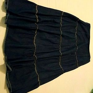 Blue jeans long skirt made with a ligth fabric